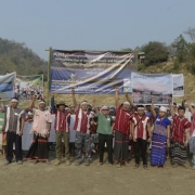 Karen shout “No Dam” and “We need Peace"