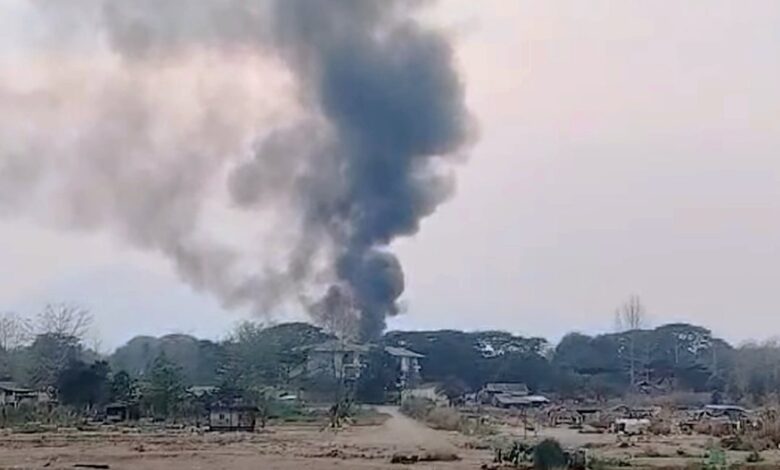 Photo of Houses destroyed in Hpalu and Minletpan villages after five days of airstrikes